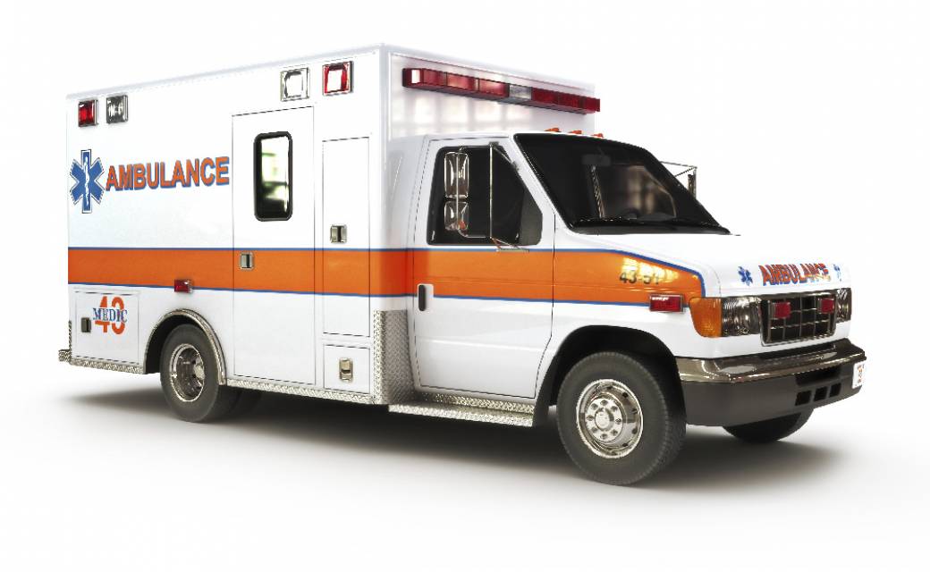 白橙相间的救护车